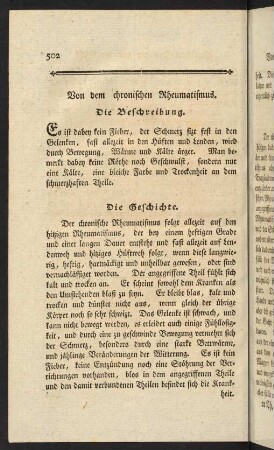 502-514, Von dem chronischen Rheumatismus.