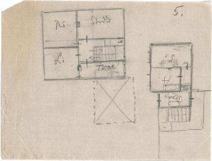 Hildebrand, Adolf von; Nemisee (Latium, Italien); Hausentwürfe - Grundrisse
