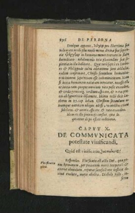 Caput X. De Communicata potestate vivificandi.