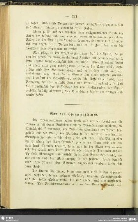 Von den Spinnmaschinen