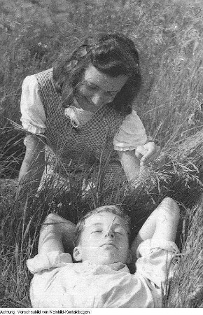 Landschaften, jugendliche Wandergruppe, 1948