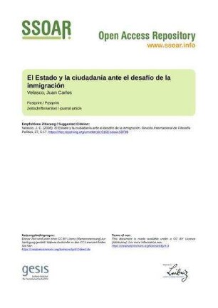 El Estado y la ciudadanía ante el desafío de la inmigración