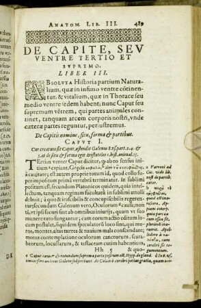 De Capitre, Seu Ventre Tertio Et Supremo. Liber III.