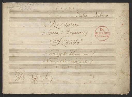 Giulio Sabino. Auszüge; V (3), orch