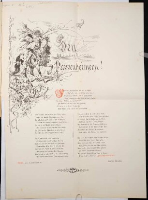 Den Pappenheimern! : München, den 8. des Wonnemonds 1883