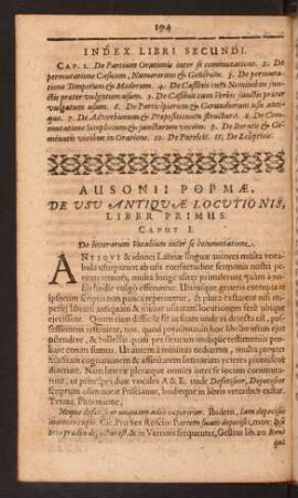Ausonii Popmae, De Usu Antiquae Locutionis, Liber Primus.