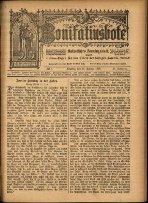 Erste Ausgabe vom Sonntag, den 26. Februar 1899.