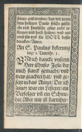 An S. Paulus bekerung tag ...