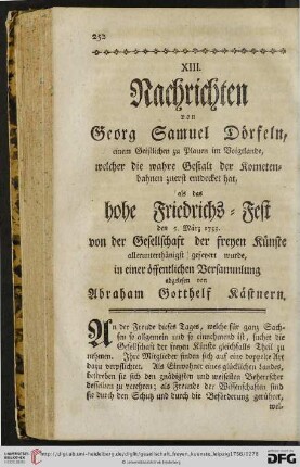 [Schrift XIII-XV]