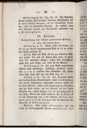 VI. Kapitel. Ausmessung der bisher genannten Körper.