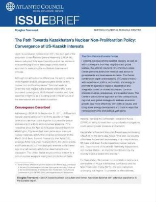 The path towards Kazakhstan’s nuclear non-proliferation policy : convergence of US-Kazakh interests