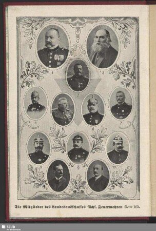 Die Mitglieder des Landesausschusses sächs. Feuerwehren, s. Seite 105