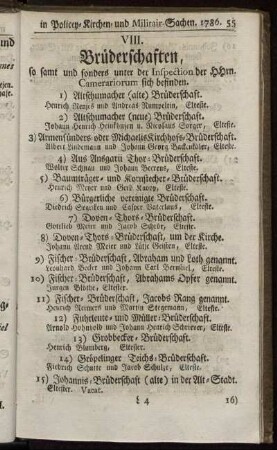 VIII. Brüderschaften.