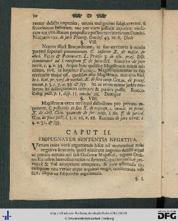 Caput III. Propugnatur Sententia Negativa.