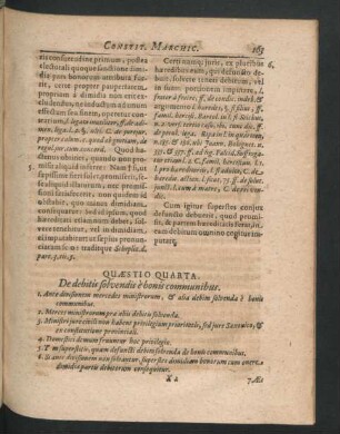 Quaestio Quarta. De debitis solvendis e bonis communibus.