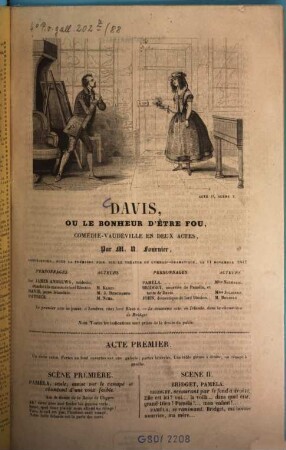 Davis, ou le bonheur d'être fou : comédie-vaudeville en deux actes