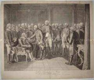 Gruppenbild mit General von Zieten und Friedrich dem Großen