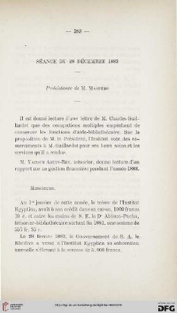 Séance du 28 Décembre 1883