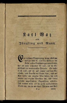 Karl Waz als Jüngling und Mann.