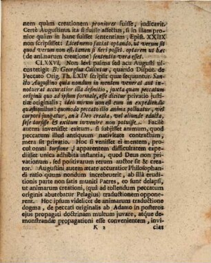 De creatione, potissimum animae rationalis atque huic doctrinae annexis dogmatibus exercitiorum academicorum specimina septem, Specimen 7. De peccati originis in Adami posteros propagatione tali ...