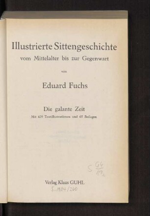 Bd. 2: Illustrierte Sittengeschichte vom Mittelalter bis zur Gegenwart