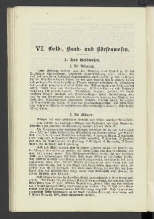 VI. Geld-, Bank- und Börsenwesen