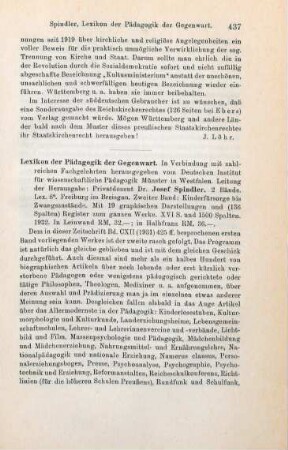 437-439 [Rezension] Kinderfürsorge bis Zwangszustände
