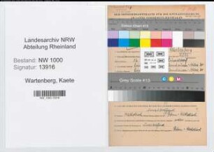 Entnazifizierung Kaete Wartenberg, geb. 16.07.1903 (Postassistentin)