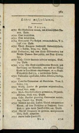 561-572, Libri miscellanei