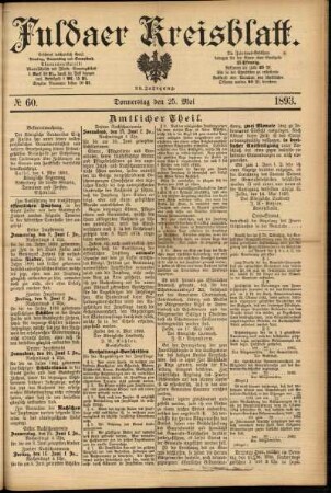 Ausgabe vom Donnerstag, den 25. Mai 1893.
