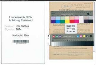 Entnazifizierung Max Kalkkuhl , geb. 12.08.1907 (Meister)