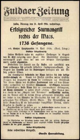 Ausgabe vom Dienstag, den 18. April 1916.