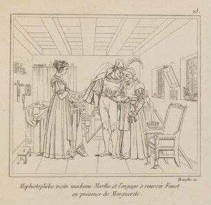 Méphistophéles visite madame Marthe et l´engage à recevoir Faust en présence de Marguerite