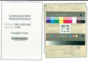 Entnazifizierung Franz Leiwerke , geb. 26.01.1913 (Friseur)