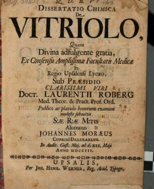 Diss. chir. de vitriolo