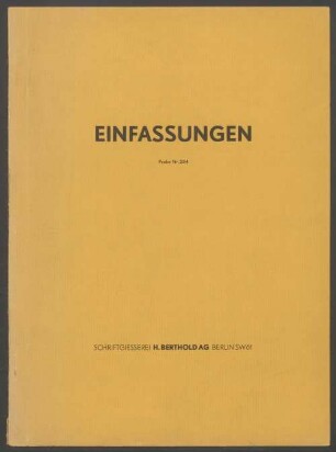 Einfassungen, Probe Nr. 284