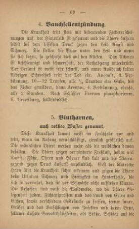 5. Blutharnen, auch rothes Wasser genannt