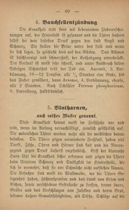 5. Blutharnen, auch rothes Wasser genannt