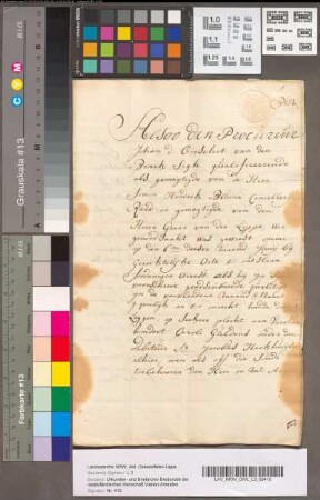Stukken en brieven van een geding voor het gerecht te Vianen van Mr. Christiaan Wijbrand van Schellebeek, eischer, tegen een Raad van den reerenden Grave van der Lippe, over de opheffing van een arrest, 1729. 11 stukken.