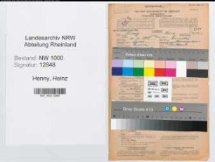 Entnazifizierung Heinz Henny, geb. 14.12.1896 (Bankbeamter)