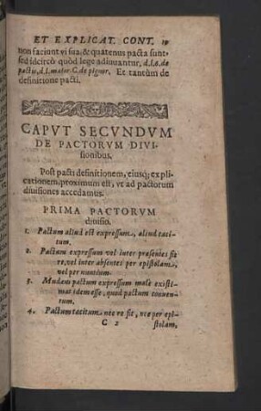 Caput Secundum de pactorum divisionibus.