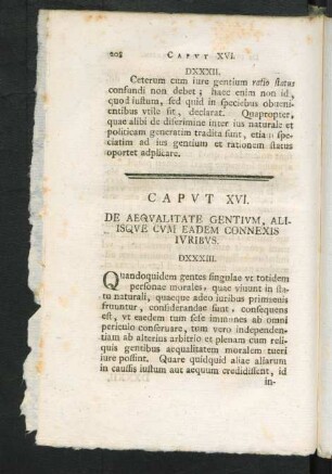 Caput XVI. De Aequalitate Gentium, Aliisque Cum Eadem Connexis Iuribus