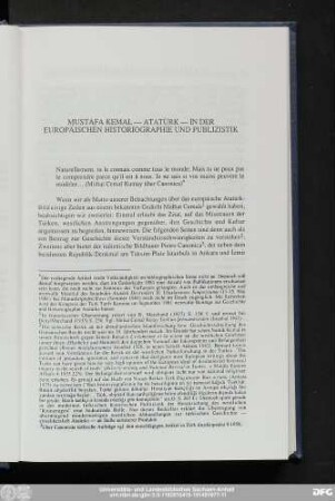 Mustafa Kemal — Atatürk — In Der Europäischen Historiographie Und Publizistik
