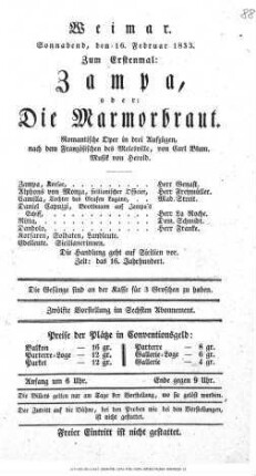 Zampa, oder: Die Marmorbraut