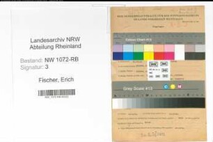 Entnazifizierung Erich Fischer , geb. 12.10.1901 (Angestellter)