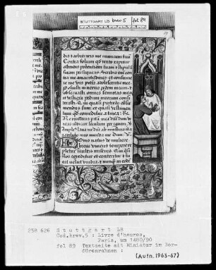 Lateinisches Stundenbuch (Livre d'heures) — Beichtszene, Folio 89recto