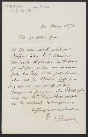 Brief an Friedrich Wilhelm Jähns : 24.03.1870