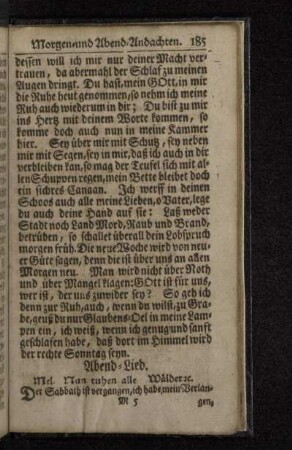 Abend-Lied. Mel. Nun ruhen alle Wälder [et]c.