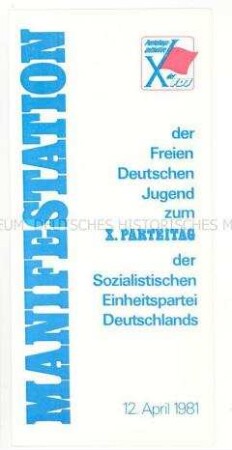 Programm der FDJ-Manifestation zum 10. Parteitag der SED