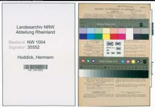 Entnazifizierung Hermann Hoddick , geb. 21.12.1902 (Maschinist)